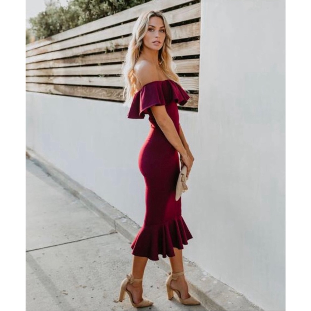 Havana Ruffle Midi Dress